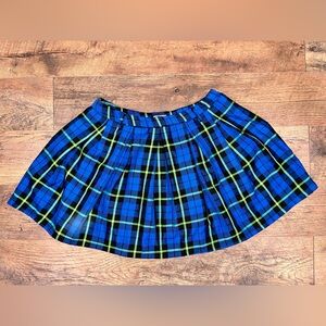 Hot Topic Blue Plaid Goth Schoolgirl Skirt